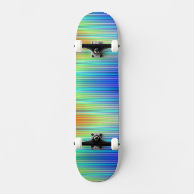 Skateboard Rayures arc-en-ciel (Recto)