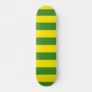 Skateboard Rayures jaunes et vertes