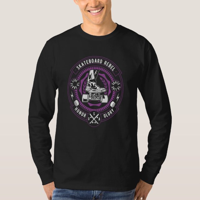 Skateboard Rebel for Skateboarder Retro  7 T-Shirt (Vorderseite)