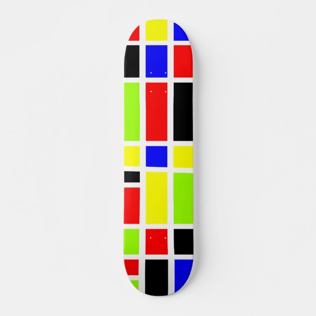 Skateboard Rectangles colorées 01 (Devant)
