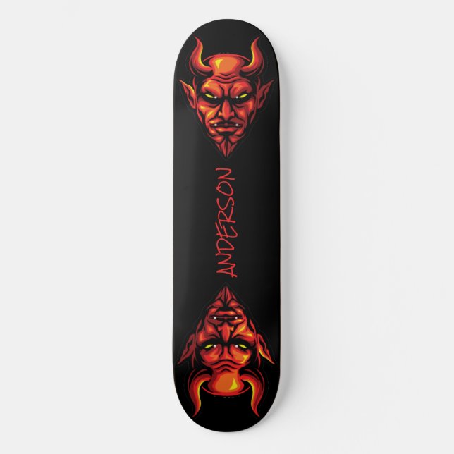skateboard Red Devil Head with Horns  (Vorderseite)