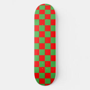 Skateboard Red Green Check À damiers Motif