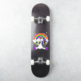Skateboard Regenbogenunicorn Aufkleber
