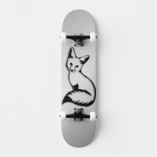 Skateboard Renard argenté (Recto)