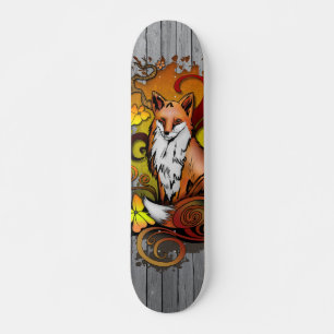 Skateboard Renard d'automne gris Illustration de lattes de bo