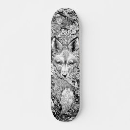 Skateboard Renard noir et blanc + nature Skate Deck Skateboar