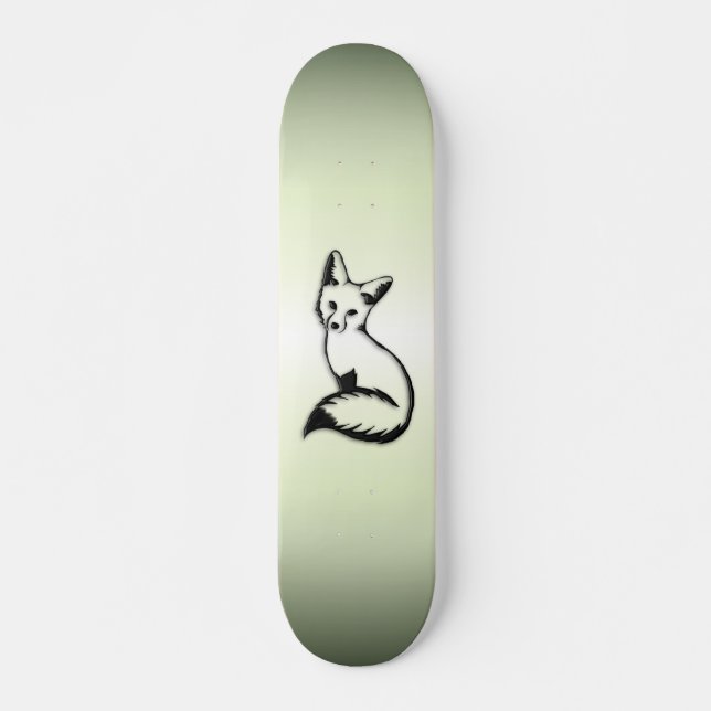 Skateboard Renard vert (Devant)