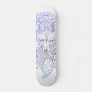 Skateboard Renard violet pastel glacé dans le tablier de feui