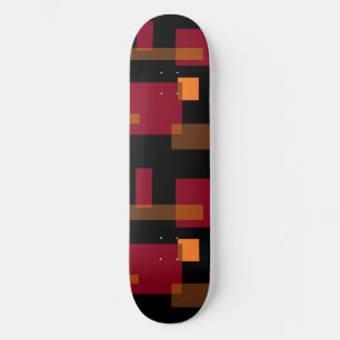 Skateboard Résumé géométrique Rouge Orange Brown Noir