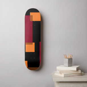 Skateboard Résumé géométrique Rouge Orange Brown Noir