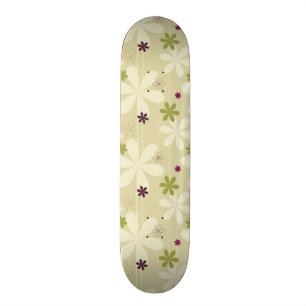 Skateboard Rétro arrière - plan floral