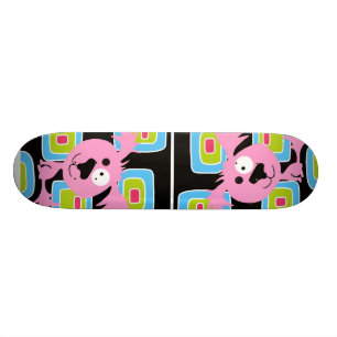 Skateboard Rétro chien rose de Bubblegum