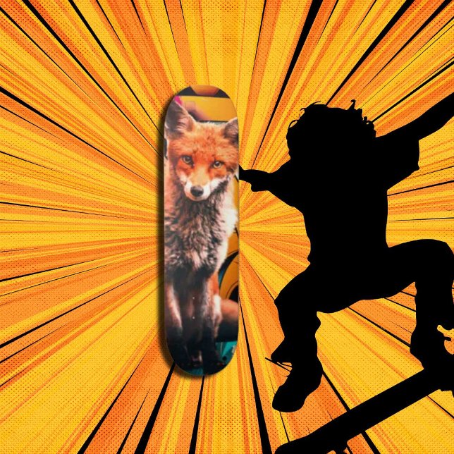 Skateboard Rétro esthétique personnalisée FOX (Original and best online Zazzle skateboard shop- Urban Warrior)