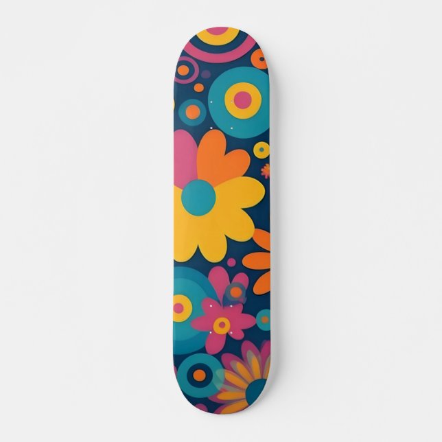 Skateboard Retro Floral Burst (Devant)