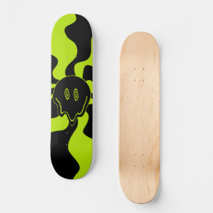 Skateboard Retro fond sourire en Lime Vert et noir