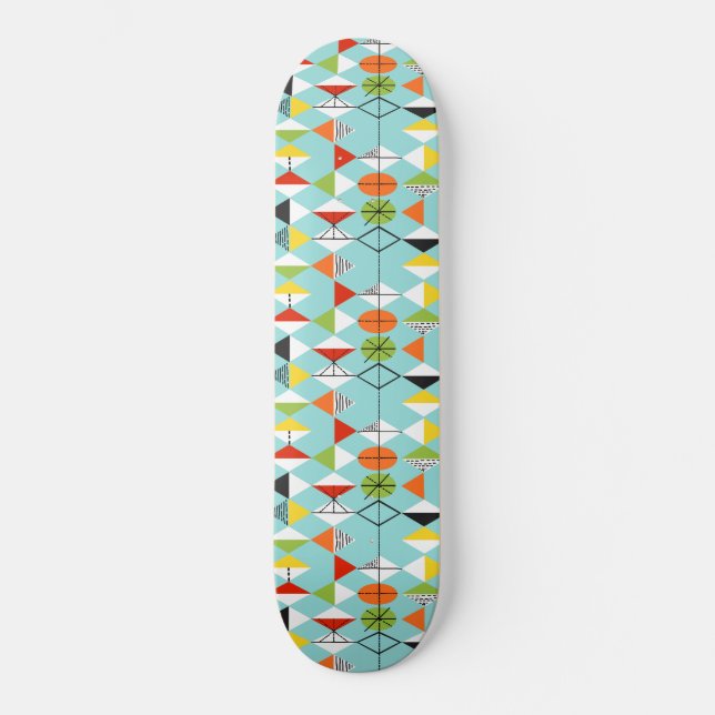 Skateboard Rétro planche à roulettes de motif de harlequin (Recto)