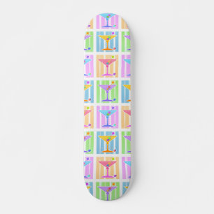 Skateboard - Retro Pop-Kunst-Martinis