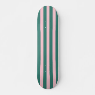 Skateboard Retro Preppy Sportswear Stripes - Rose Green