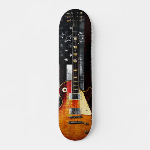 Skateboard RETRO ROCK American Flag Guitare électrique
