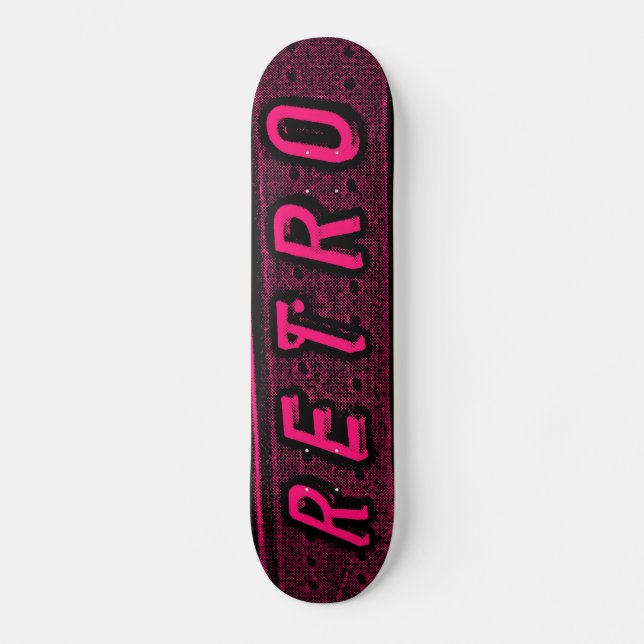 Skateboard Rétro - Rouge et Noir (Recto)
