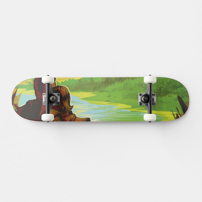 Skateboard Retro Space Travel Poster-Une mission de science d (Horz)