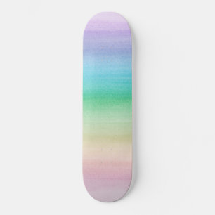 Skateboard Rêve d'aquarelle Pastel Unicorn Rainbow #1