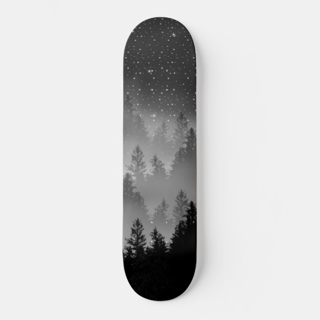 Skateboard Rêve de Galaxie de la Forêt Noire et Blanche #1 #d (Recto)