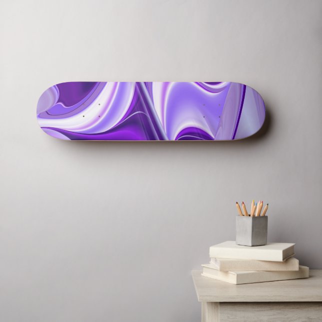 Skateboard Rêves de fleurs violettes (Art mural (Horz))