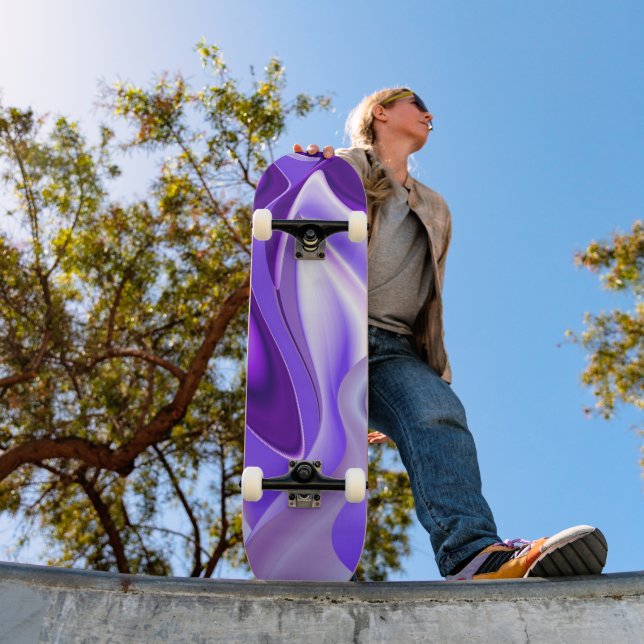 Skateboard Rêves de fleurs violettes (Extérieur 1)