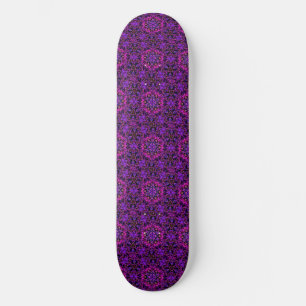 Skateboard Rêves de kaléidoscope violet et noir
