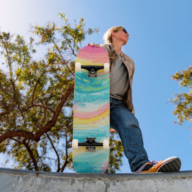 Skateboard Rêves de piscine à marée tropicale (Extérieur 1)