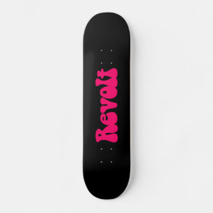 Skateboard Révolution - Rouge néon sur noir