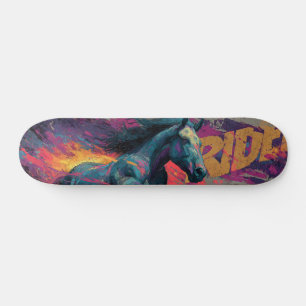 Skateboard RIDE : Peinture Murale d'Art de Rue Abstraite d'un