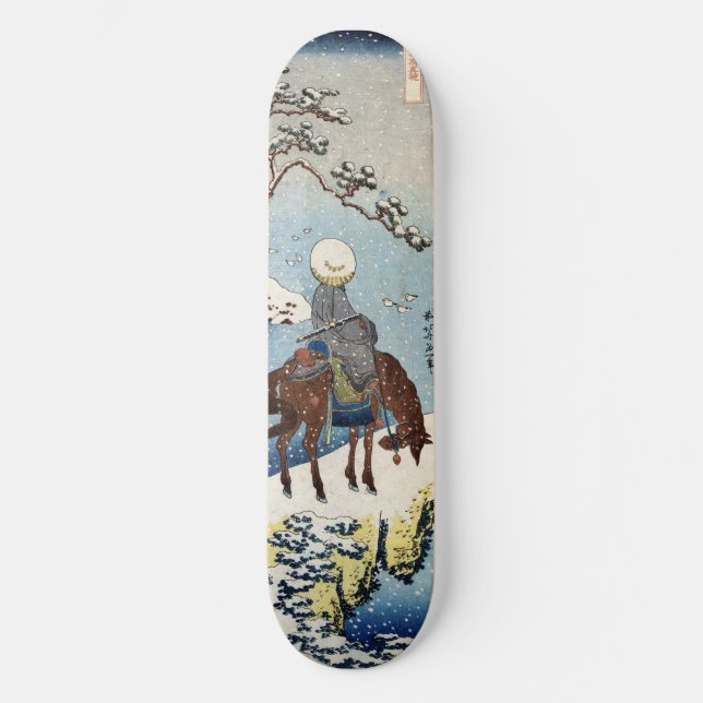 Skateboard Rider dans la neige Hokusai hiver japonais ukiyo-e (Recto)