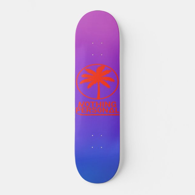 Skateboard Rien de bleu personnel et de violet dégradé (Recto)