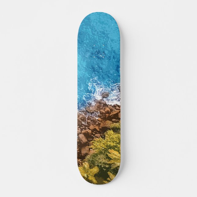 Skateboard Rochers dans la mer, vue au-dessus 1 (Devant)