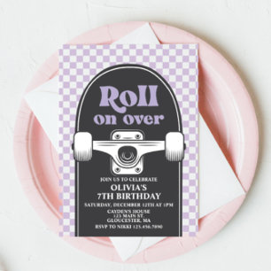 Skateboard-Roll-over-Geburtstagseinladung Einladung