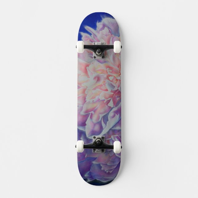Skateboard Romantique élégante couleur rose blanc pastel (Recto)