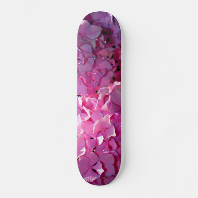 Skateboard Romantique rose floral élégant hydrangeas (Recto)