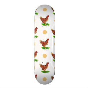 Skateboard Rooster mignon, Poulet, Pois Tan