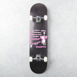 Skateboard Rosa Flügeldrachenkleber Aufkleber