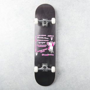 Skateboard Rosa Flügeldrachenkleber Aufkleber