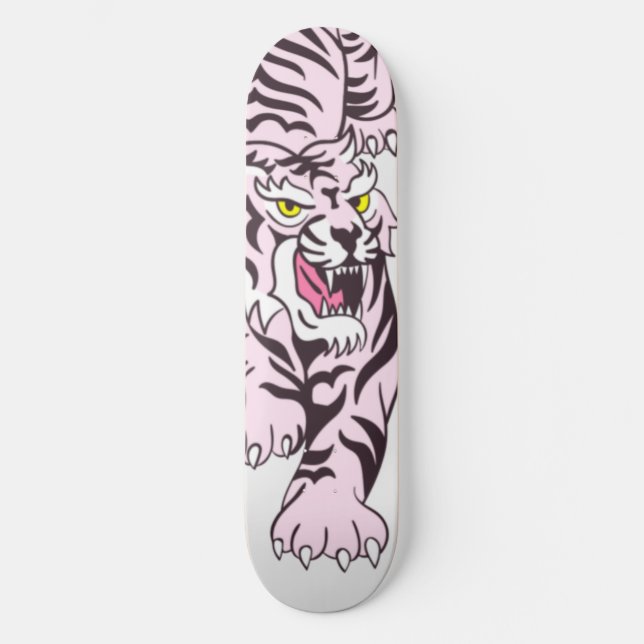 Skateboard Rosa Tiger (Vorderseite)