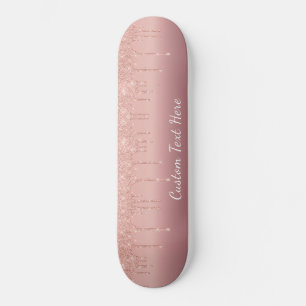 Skateboard Rose de texte personnalisé Parties scintillant d'é
