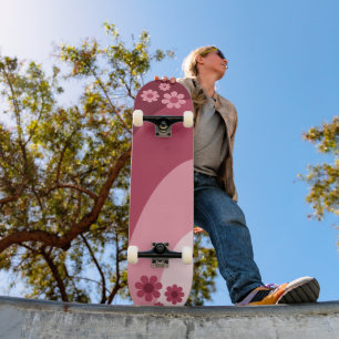Skateboard Rose floral rétro