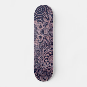 Skateboard Rose Gold Mandala Collection Blue Design