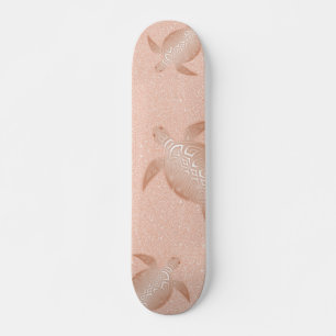 Skateboard Rose Gold Turtle On Rose Gold