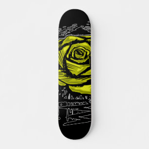 Skateboard Rose Graffiti Art Jaune Rugueux • Rue Urbaine