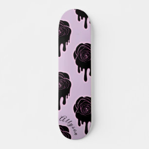 Skateboard Rose noir goutte et les filles Nom Fille rose