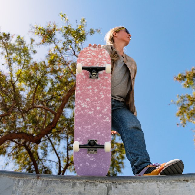 Skateboard Rose rose violet lavande faux pétille parties scin (Extérieur 1)